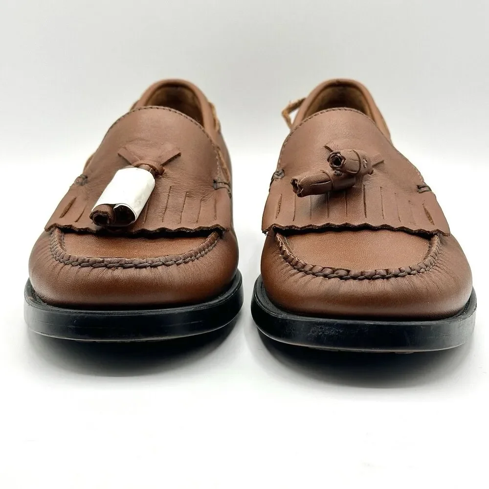 GH Bass & Co Weejuns Marietta II Women's 10 Leather Kiltie Tassel Loafers Brown